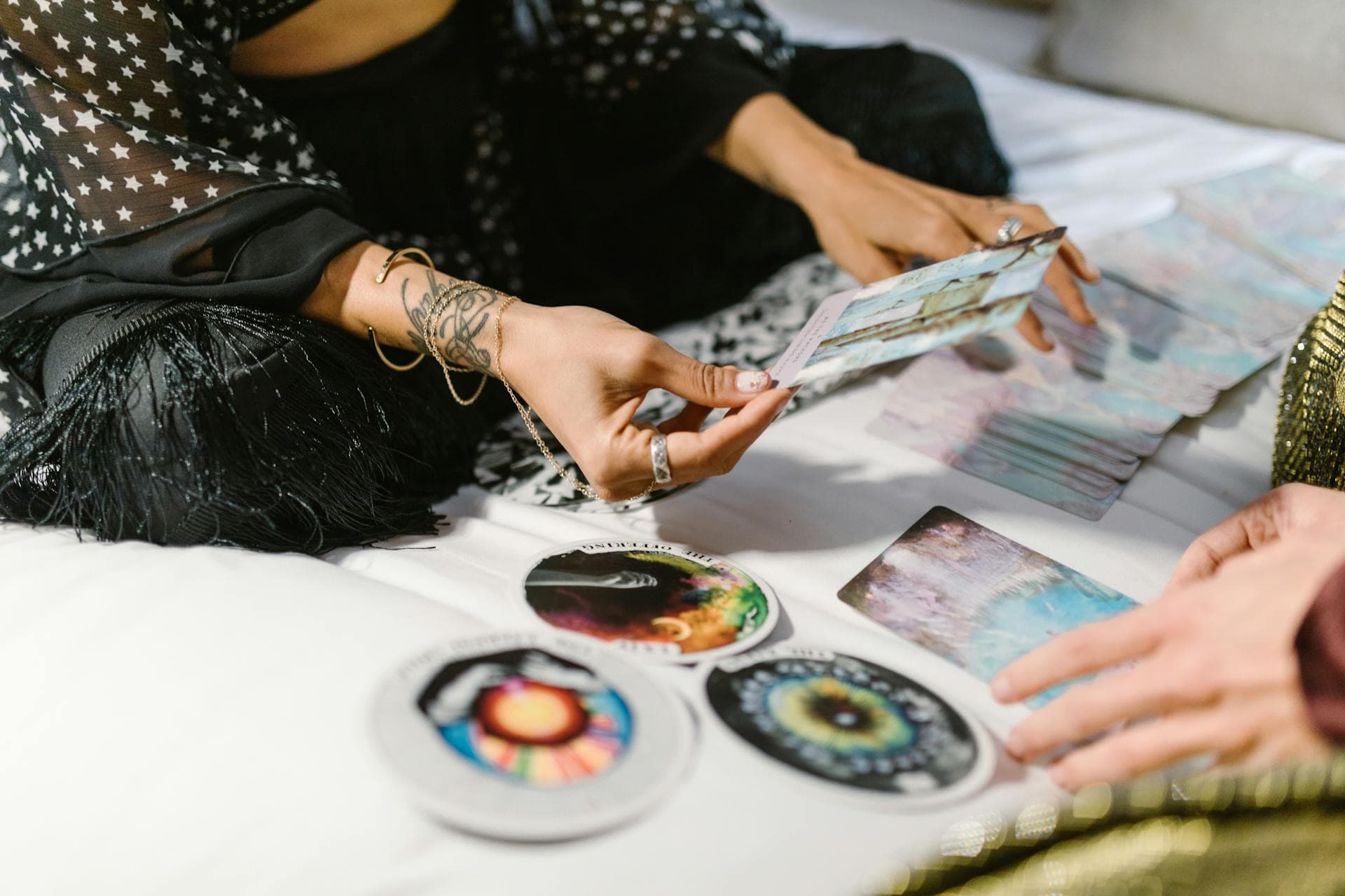 Tarot cards on a table