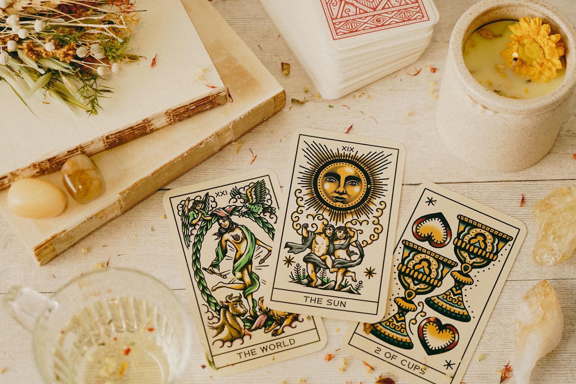 Tarot cards on a table