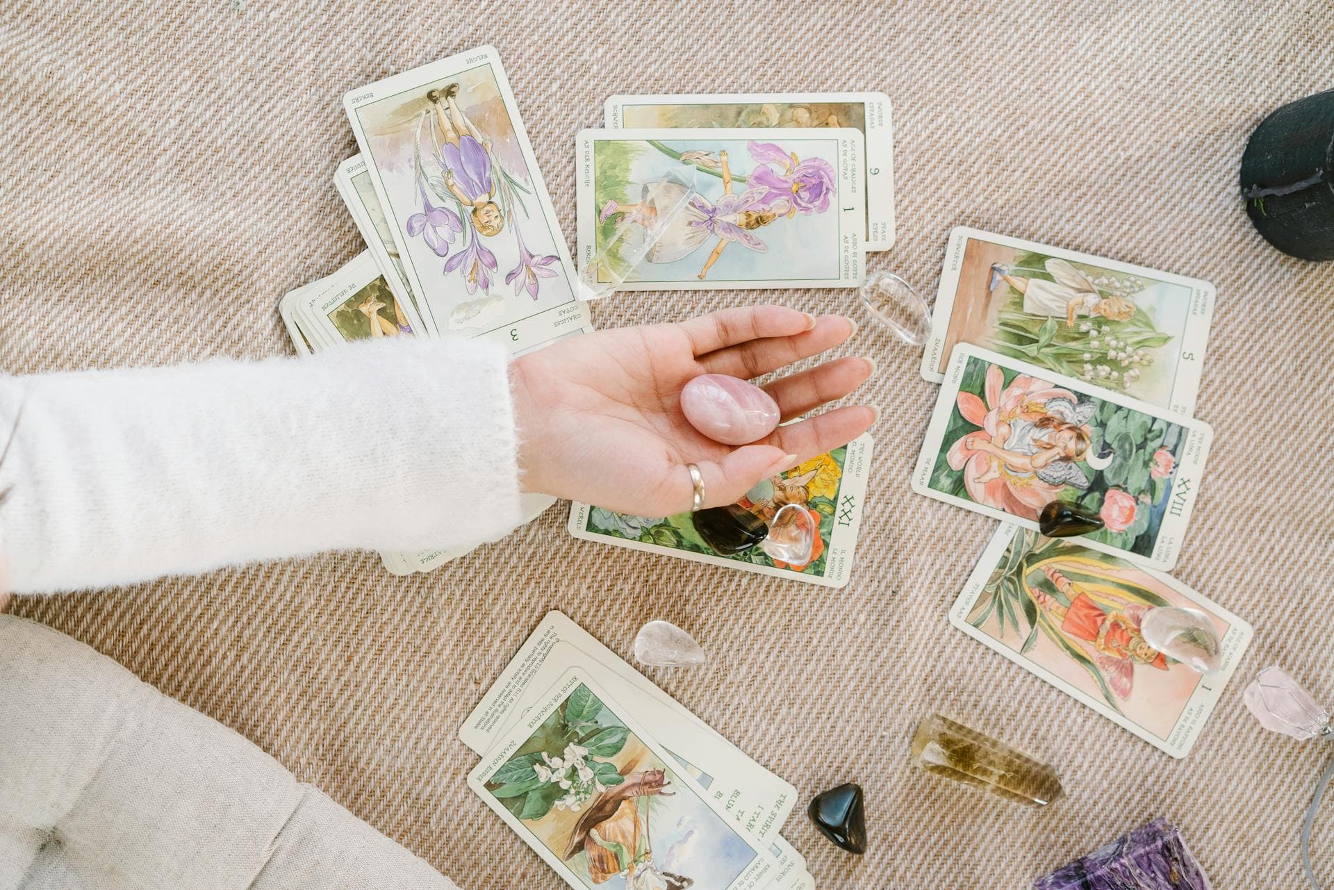 Tarot cards on a table